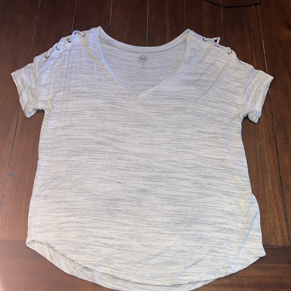 Relaxed Gray Shirt with Tied detail Sleeves size Small